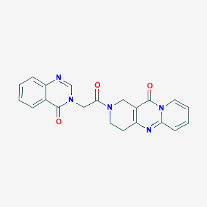 molecular formula C21H17N5O3 B2986870 5-[2-(4-oxoquinazolin-3-yl)acetyl]-1,5,9-triazatricyclo[8.4.0.03,8]tetradeca-3(8),9,11,13-tetraen-2-one CAS No. 2034530-33-9