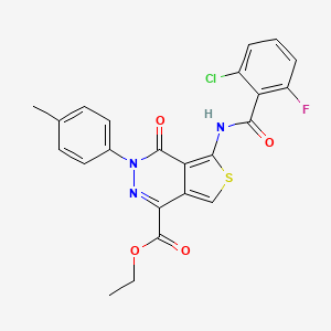 Ethyl 5-(2-chloro-6-fluorobenzamido)-4-oxo-3-(p-tolyl)-3,4-dihydrothieno[3,4-d]pyridazine-1-carboxylate