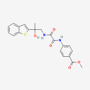 molecular formula C21H20N2O5S B2986898 Methyl 4-(2-((2-(benzo[b]thiophen-2-yl)-2-hydroxypropyl)amino)-2-oxoacetamido)benzoate CAS No. 2034355-84-3