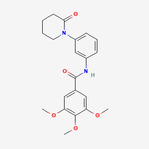 molecular formula C21H24N2O5 B2986957 3,4,5-trimethoxy-N-[3-(2-oxopiperidin-1-yl)phenyl]benzamide CAS No. 941978-89-8