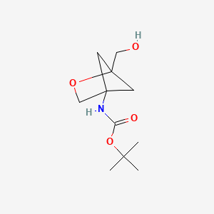 molecular formula C11H19NO4 B2986967 tert-butyl N-[1-(hydroxymethyl)-2-oxabicyclo[2.1.1]hexan-4-yl]carbamate CAS No. 2170372-32-2
