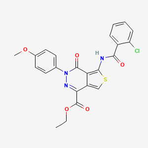 molecular formula C23H18ClN3O5S B2987017 ethyl 5-(2-chlorobenzamido)-3-(4-methoxyphenyl)-4-oxo-3H,4H-thieno[3,4-d]pyridazine-1-carboxylate CAS No. 851951-96-7