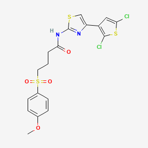 N-(4-(2,5-dichlorothiophen-3-yl)thiazol-2-yl)-4-((4-methoxyphenyl)sulfonyl)butanamide