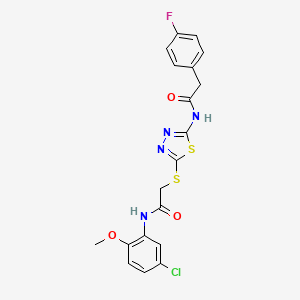 N-(5-chloro-2-methoxyphenyl)-2-((5-(2-(4-fluorophenyl)acetamido)-1,3,4-thiadiazol-2-yl)thio)acetamide