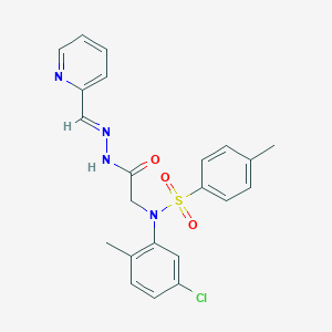 molecular formula C22H21ClN4O3S B298703 N-(5-chloro-2-methylphenyl)-4-methyl-N-{2-oxo-2-[(2E)-2-(pyridin-2-ylmethylidene)hydrazinyl]ethyl}benzenesulfonamide (non-preferred name) 