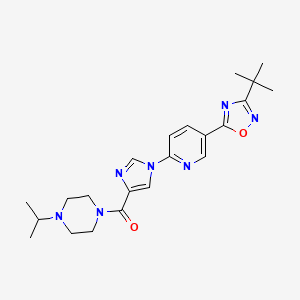 B2987042 (1-{5-[3-(tert-butyl)-1,2,4-oxadiazol-5-yl]-2-pyridyl}-1H-imidazol-4-yl)(4-isopropylpiperazino)methanone CAS No. 1251631-52-3