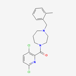 molecular formula C19H21Cl2N3O B2987179 1-(3,6-Dichloropyridine-2-carbonyl)-4-[(2-methylphenyl)methyl]-1,4-diazepane CAS No. 1223244-74-3