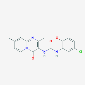 molecular formula C18H17ClN4O3 B2987231 1-(5-chloro-2-methoxyphenyl)-3-(2,8-dimethyl-4-oxo-4H-pyrido[1,2-a]pyrimidin-3-yl)urea CAS No. 1060247-86-0