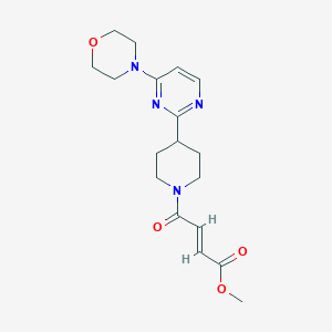 molecular formula C18H24N4O4 B2987239 Methyl (E)-4-[4-(4-morpholin-4-ylpyrimidin-2-yl)piperidin-1-yl]-4-oxobut-2-enoate CAS No. 2411333-18-9