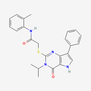 molecular formula C24H24N4O2S B2987253 2-((3-isopropyl-4-oxo-7-phenyl-4,5-dihydro-3H-pyrrolo[3,2-d]pyrimidin-2-yl)thio)-N-(o-tolyl)acetamide CAS No. 2034583-62-3