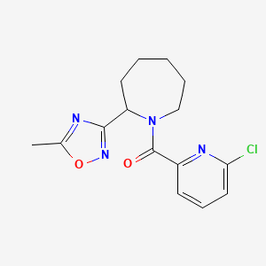 molecular formula C15H17ClN4O2 B2987262 1-(6-Chloropyridine-2-carbonyl)-2-(5-methyl-1,2,4-oxadiazol-3-yl)azepane CAS No. 1797754-03-0