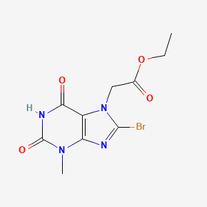 molecular formula C10H11BrN4O4 B2987264 ethyl 2-(8-bromo-3-methyl-2,6-dioxo-2,3,6,7-tetrahydro-1H-purin-7-yl)acetate CAS No. 101072-22-4