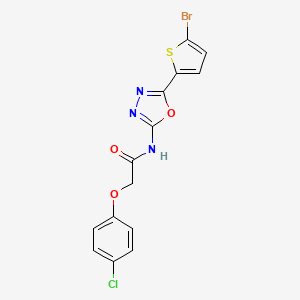 molecular formula C14H9BrClN3O3S B2987271 N-(5-(5-bromothiophen-2-yl)-1,3,4-oxadiazol-2-yl)-2-(4-chlorophenoxy)acetamide CAS No. 1021070-87-0