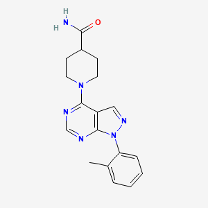 B2987292 1-[1-(2-methylphenyl)-1H-pyrazolo[3,4-d]pyrimidin-4-yl]piperidine-4-carboxamide CAS No. 946304-16-1