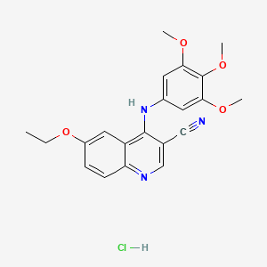 6-Ethoxy-4-((3,4,5-trimethoxyphenyl)amino)quinoline-3-carbonitrile hydrochloride