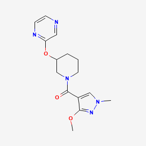 (3-methoxy-1-methyl-1H-pyrazol-4-yl)(3-(pyrazin-2-yloxy)piperidin-1-yl)methanone
