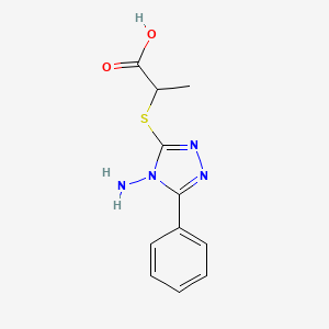 2-(4-Amino-5-phenyl-1,2,4-triazol-3-ylthio)propanoic acid