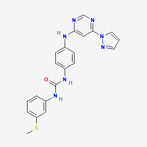 1-(4-((6-(1H-pyrazol-1-yl)pyrimidin-4-yl)amino)phenyl)-3-(3-(methylthio)phenyl)urea