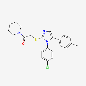 2-((1-(4-chlorophenyl)-5-(p-tolyl)-1H-imidazol-2-yl)thio)-1-(piperidin-1-yl)ethanone