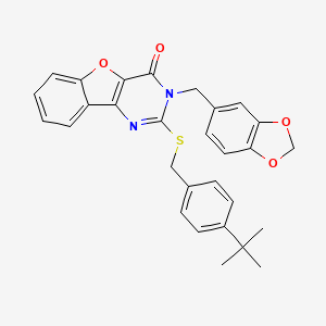 3-(1,3-benzodioxol-5-ylmethyl)-2-[(4-tert-butylbenzyl)sulfanyl][1]benzofuro[3,2-d]pyrimidin-4(3H)-one