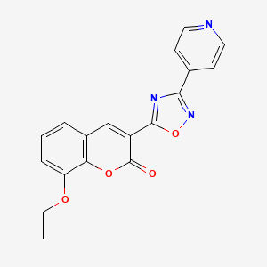 molecular formula C18H13N3O4 B2987375 8-ethoxy-3-[3-(pyridin-4-yl)-1,2,4-oxadiazol-5-yl]-2H-chromen-2-one CAS No. 892755-19-0