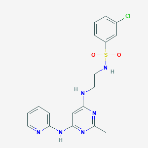 3-chloro-N-(2-((2-methyl-6-(pyridin-2-ylamino)pyrimidin-4-yl)amino)ethyl)benzenesulfonamide