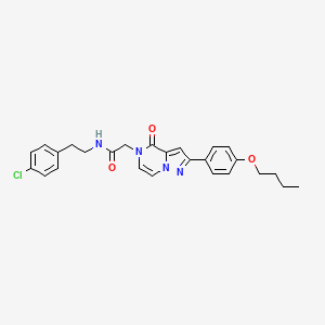 molecular formula C26H27ClN4O3 B2987381 2-(2-(4-butoxyphenyl)-4-oxopyrazolo[1,5-a]pyrazin-5(4H)-yl)-N-(4-chlorophenethyl)acetamide CAS No. 941934-14-1