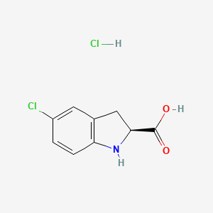 (2S)-5-Chloro-2,3-dihydro-1H-indole-2-carboxylic acid;hydrochloride