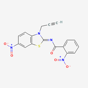 molecular formula C17H10N4O5S B2987395 (Z)-2-nitro-N-(6-nitro-3-(prop-2-yn-1-yl)benzo[d]thiazol-2(3H)-ylidene)benzamide CAS No. 865181-68-6
