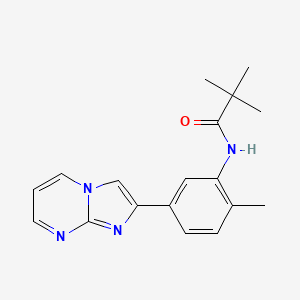 molecular formula C18H20N4O B2987406 N-(5-(imidazo[1,2-a]pyrimidin-2-yl)-2-methylphenyl)pivalamide CAS No. 847387-68-2
