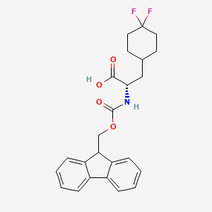 molecular formula C24H25F2NO4 B2987415 (2S)-3-(4,4-difluorocyclohexyl)-2-(9H-fluoren-9-ylmethoxycarbonylamino)propanoic acid CAS No. 2276607-04-4