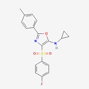 N-cyclopropyl-4-((4-fluorophenyl)sulfonyl)-2-(p-tolyl)oxazol-5-amine
