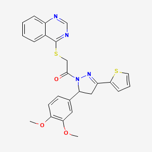 1-[3-(3,4-Dimethoxyphenyl)-5-thiophen-2-yl-3,4-dihydropyrazol-2-yl]-2-quinazolin-4-ylsulfanylethanone