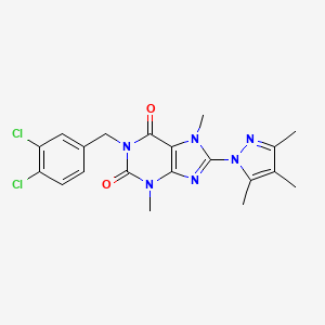1-(3,4-dichlorobenzyl)-3,7-dimethyl-8-(3,4,5-trimethyl-1H-pyrazol-1-yl)-1H-purine-2,6(3H,7H)-dione