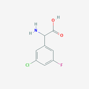 molecular formula C8H7ClFNO2 B2987452 3-Chloro-5-fluoro-DL-phenylglycine CAS No. 1038843-45-6