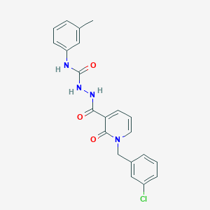 molecular formula C21H19ClN4O3 B2987458 2-(1-(3-chlorobenzyl)-2-oxo-1,2-dihydropyridine-3-carbonyl)-N-(m-tolyl)hydrazinecarboxamide CAS No. 1105225-74-8