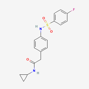 molecular formula C17H17FN2O3S B2987459 N-cyclopropyl-2-[4-(4-fluorobenzenesulfonamido)phenyl]acetamide CAS No. 847769-30-6
