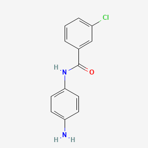 molecular formula C13H11ClN2O B2987461 N-(4-aminophenyl)-3-chlorobenzamide CAS No. 123098-38-4; 1591178-79-8