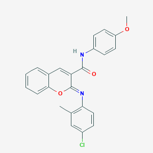 molecular formula C24H19ClN2O3 B2987468 (2Z)-2-[(4-chloro-2-methylphenyl)imino]-N-(4-methoxyphenyl)-2H-chromene-3-carboxamide CAS No. 1327176-35-1
