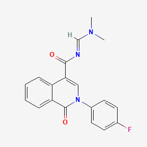 molecular formula C19H16FN3O2 B2987474 N-[(dimethylamino)methylene]-2-(4-fluorophenyl)-1-oxo-1,2-dihydro-4-isoquinolinecarboxamide CAS No. 339106-95-5
