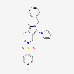molecular formula C24H24ClN3O2S B2987475 N-[(1-benzyl-4,5-dimethyl-2-pyrrol-1-ylpyrrol-3-yl)methyl]-4-chlorobenzenesulfonamide CAS No. 478077-21-3