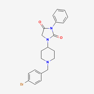 molecular formula C21H22BrN3O2 B2987480 1-(1-(4-Bromobenzyl)piperidin-4-yl)-3-phenylimidazolidine-2,4-dione CAS No. 2034604-72-1