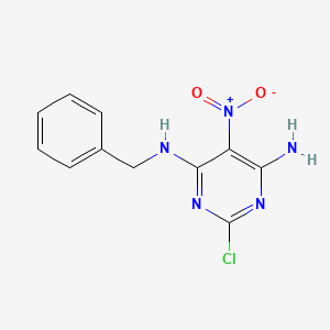 molecular formula C11H10ClN5O2 B2987481 N4-benzyl-2-chloro-5-nitropyrimidine-4,6-diamine CAS No. 29955-43-9
