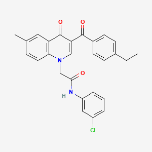 N-(3-chlorophenyl)-2-(3-(4-ethylbenzoyl)-6-methyl-4-oxoquinolin-1(4H)-yl)acetamide