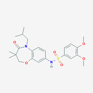 N-(5-isobutyl-3,3-dimethyl-4-oxo-2,3,4,5-tetrahydrobenzo[b][1,4]oxazepin-8-yl)-3,4-dimethoxybenzenesulfonamide