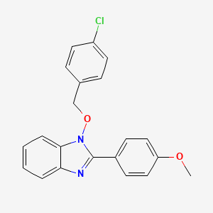 molecular formula C21H17ClN2O2 B2987487 4-{1-[(4-chlorobenzyl)oxy]-1H-1,3-benzimidazol-2-yl}phenyl methyl ether CAS No. 339009-75-5