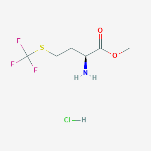 molecular formula C6H11ClF3NO2S B2987488 methyl (2S)-2-amino-4-[(trifluoromethyl)sulfanyl]butanoate hydrochloride CAS No. 2137135-78-3