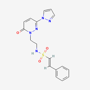 (E)-N-(2-(6-oxo-3-(1H-pyrazol-1-yl)pyridazin-1(6H)-yl)ethyl)-2-phenylethenesulfonamide