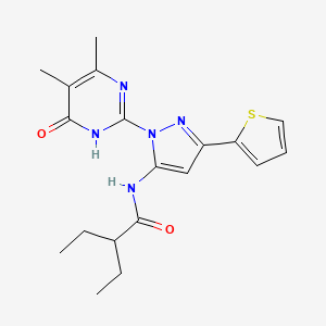 N-(1-(4,5-dimethyl-6-oxo-1,6-dihydropyrimidin-2-yl)-3-(thiophen-2-yl)-1H-pyrazol-5-yl)-2-ethylbutanamide