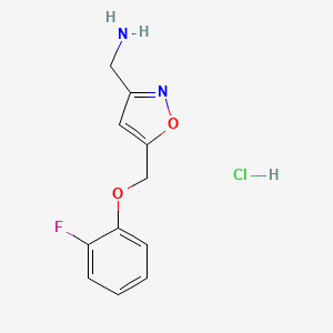 [5-[(2-Fluorophenoxy)methyl]-1,2-oxazol-3-yl]methanamine;hydrochloride